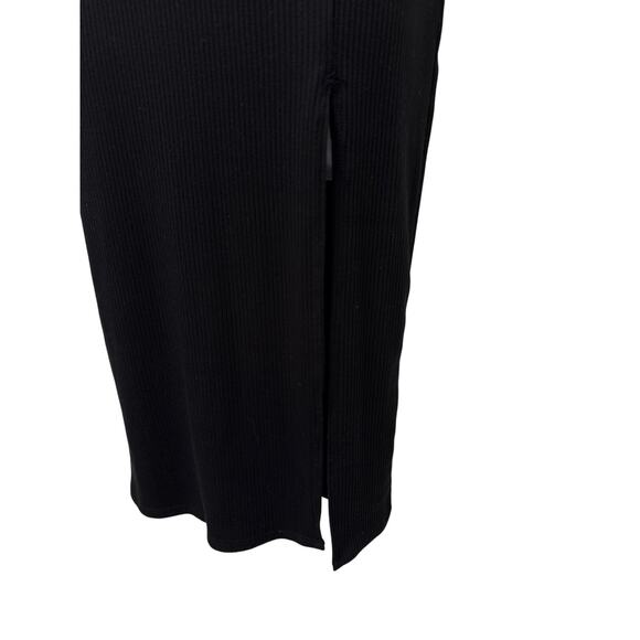 Reformation Cassi Black Square Neck Ribbed Knit Midi Size S - Picture 6 of 15